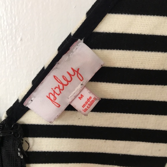 PIXLEY Stitch Fix Kathy Fit & Flare Striped Dress Black M - Picture 4 of 4